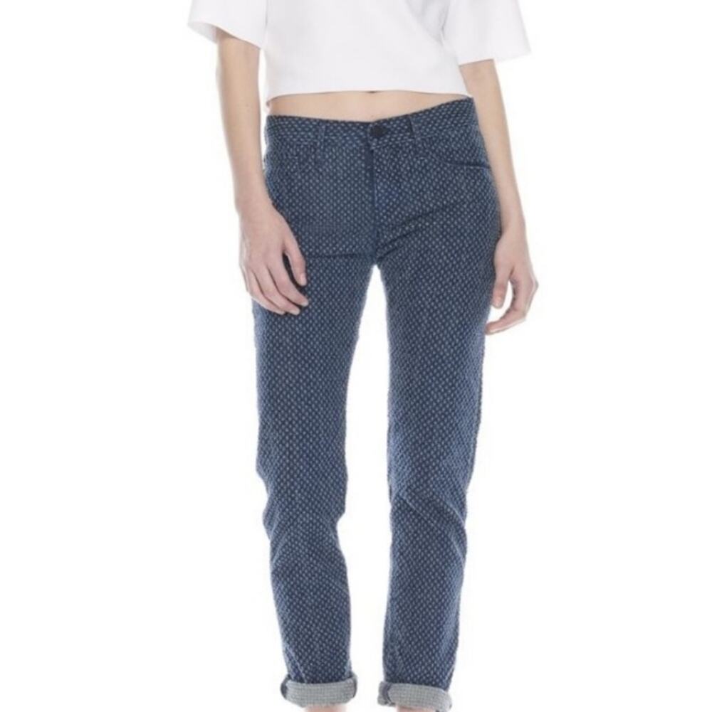 NWT 3x1 W2 Dekalb Textured Boyfriend Jeans Rolled Cuffs 100% Cotton size 27